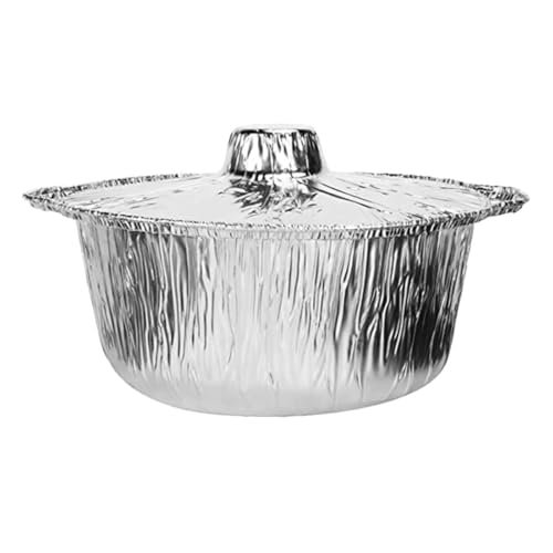 Lurrose Olla Portátil de Papel de Aluminio para Camping 3600 Ml Diseño Práctico y Estructura Razonable para Cocinar al Aire Libre