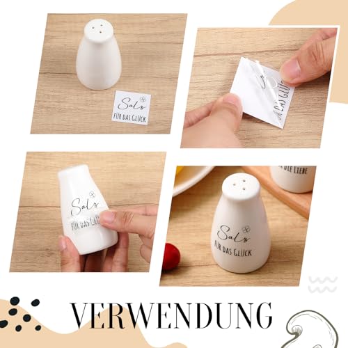 Geiserailie Salz- und Pfefferstreuer Hochzeitsgeschenk Set mit Salz und Pfeffer Aufkleber Hochzeit Geschenkideen für Brautpaar Einzugsgeschenke Einweihungsgeschenke für Wohnung Haus(Elegant Stil)