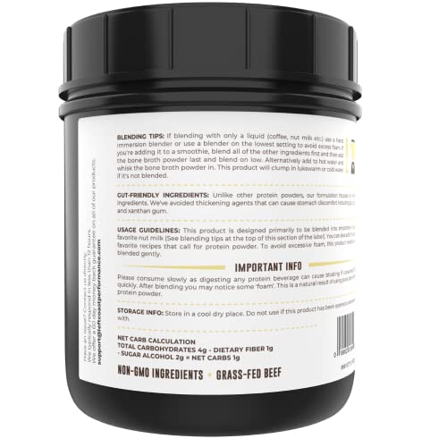 Image of Bone Broth Protein Powder From Grass Fed Beef, Vanilla, 16oz