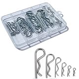 52 Pcs Heavy Duty Cotter Pins Kit - Alloy Steel R-Clip Assortment, 6 Sizes Spring Fasteners with Locking Mechanism for Trailers, Trucks, Lawn Mowers & Industrial Maintenance