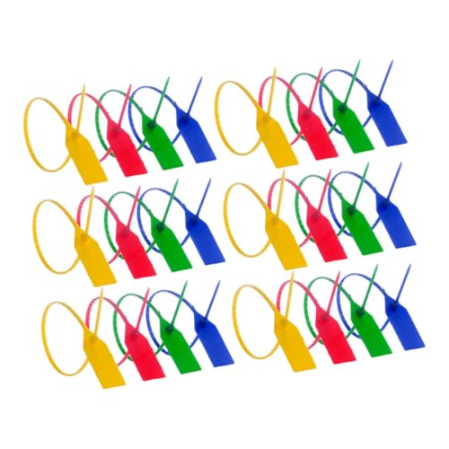 Ciieeo Tamper Seals Pcs Self Locking Zip Ties Plastic Security Seals for Shipping Cold Resistant Easy to Use Fashion Design Random