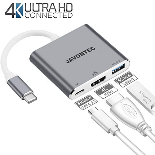 USB C HDMI Adapter,JAVONTEC Multiport Type C Hub with 4K HDMI,USB 3.0 Port and Power Delivery,USB Type C To HDMI Adapter for MacBook Pro,Google Chromebook,HP Spectre,Samsung S8/S8Plus(Grey) USB C HDMI Adapter,JAVONTEC Multiport Type C Hub with 4K HDMI,USB 3.0 Port and Power Delivery,USB Type C To HDMI Adapter for MacBook Pro,Google Chromebook,HP Spectre,Samsung S8/S8Plus(Grey)