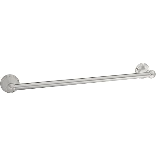 Amazon Basics Modern Bathroom Towel Straight Bar Rack, 18 Inch, Satin Nickel