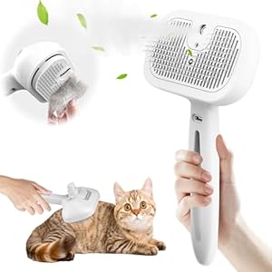 Katzenbürste mit Dampf, 3 In 1 Hundebürste Kurzhaar Katzenbürste Langhaar Unterwolle Haarbürsten Katzen Zubehör, Multifunktionale Katzenhaarbürste Dampfbürste Bürste Für Katzen und Hunde