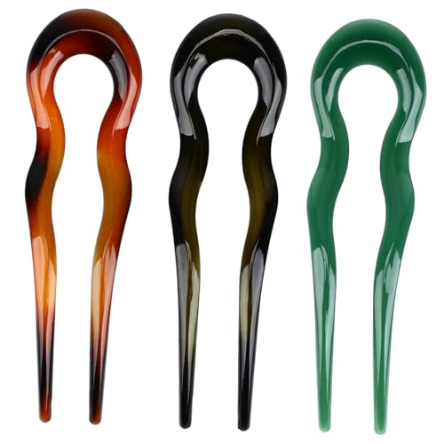 HOLIDYOYO 3個ヴィンテージ 字型ヘアピン シンプル フレンチスル ヘアアクセサリー 大人女子向け ヘアスリング用 こだわりのデザイン