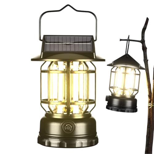 Linterna Solar Supervivencia Camping, 1200 MAh Linterna Camping Solar Y Recargable LED Lampada Portátil Farol Luz De Carpa De Emergencia Resistente Al Agua Para Acampar De Campaña Cortes De Energía