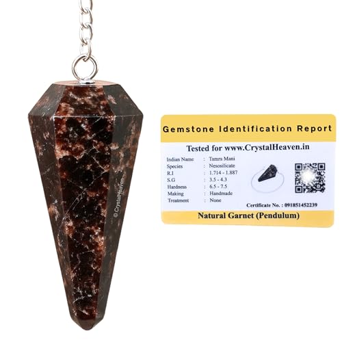 Image of Garnet Pendulum Dowsing Tool - Natural Crystal Pendulum for Spiritual Guidance - Premium Dowser Pendulum for Accurate Divination and Energy Healing - Perfect for Energy Healing and Chakra Balancing - Handcrafted with Precision and Elegance
