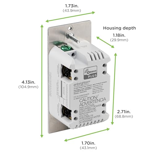 Image of Enbrighten Z-Wave Fan Control Switch, Paddle, White & Light Almond, 1 Pack | Line /Load Swapping, Adjust Fan Speed, Interchangeable Paddles, Hub Required, Works with Alexa & Google Home