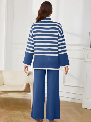 Image of TYSORT Women's Winter Woolen Turtleneck Sweater with Pajama | Warm Winter Wear Cord Set | Woolen Tracksuit Loungewear Set
