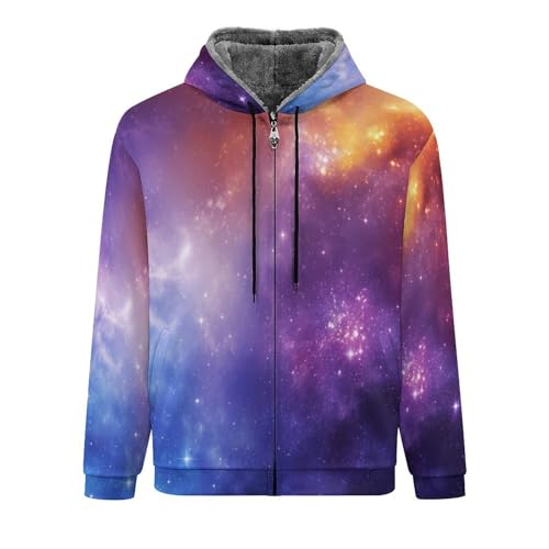 Sweat à capuche polaire homme Cosmic Nebula veste thermique zippée