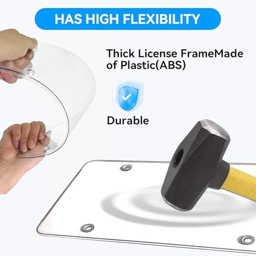 Bulgery Clear License Plate Covers 2 Pack with 1 Extra Spare, Shatterproof & Anti-Yellowing Car Tag Protectors, 100% Street Legal License Plate Holders with Anti-Rattle Pads & Hardware - 2