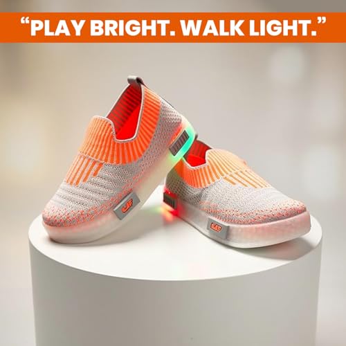 Image of Coolz Kids Unisex Casual Knitted Shoes with Multicolored LED Lights Blink-7 for 1-4 Years Boys and Girls