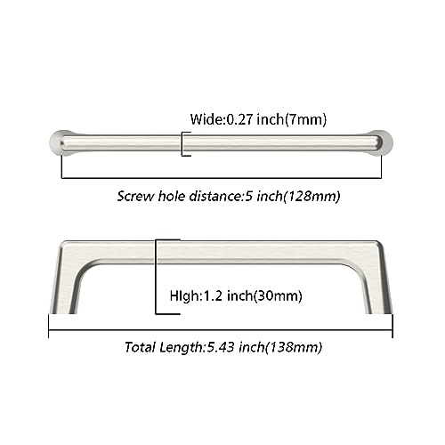 Image of 9BUILD 10 Pack Brushed Satin Nickel Cabinet Pulls 5 Inch Kitchen Cabinet Handles Cabinet Hardware Kitchen Handles for Cabinets Cupboard Handles Nickel Dresser Pulls Drawer Handle