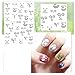 3D Adhesive Nail Art Decal Silhouette Contour Abstract Face Rose Stickers (Style 1)