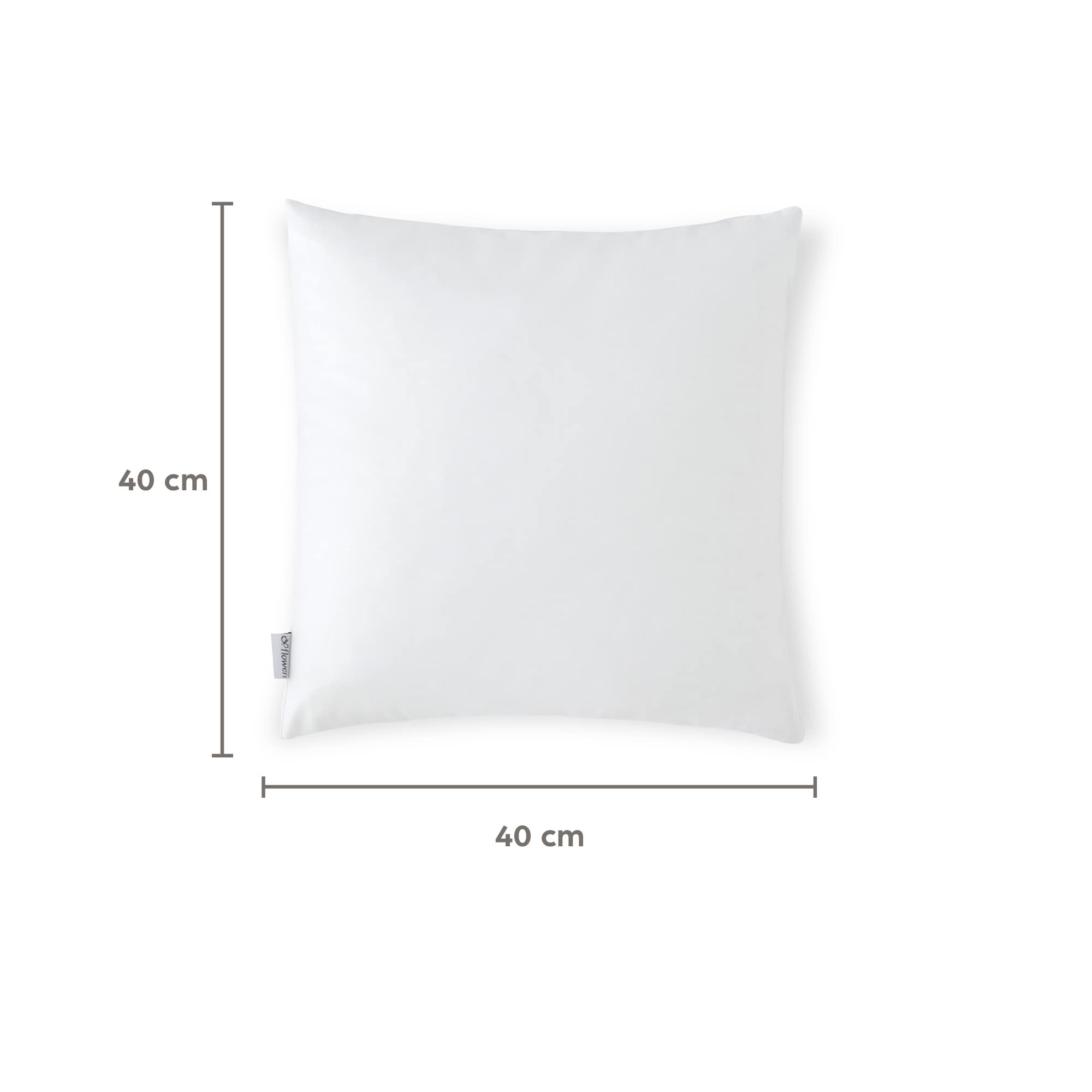 Flowen Federe Cuscini Divano 40x40 Set da 2 Copricuscini in Microfibra Fodere Lavabili e Resistenti 40 x 40 cm Tessuto 100% Poliestere Traspirante Anallergico Antiacaro Ideali per Arredo Casa