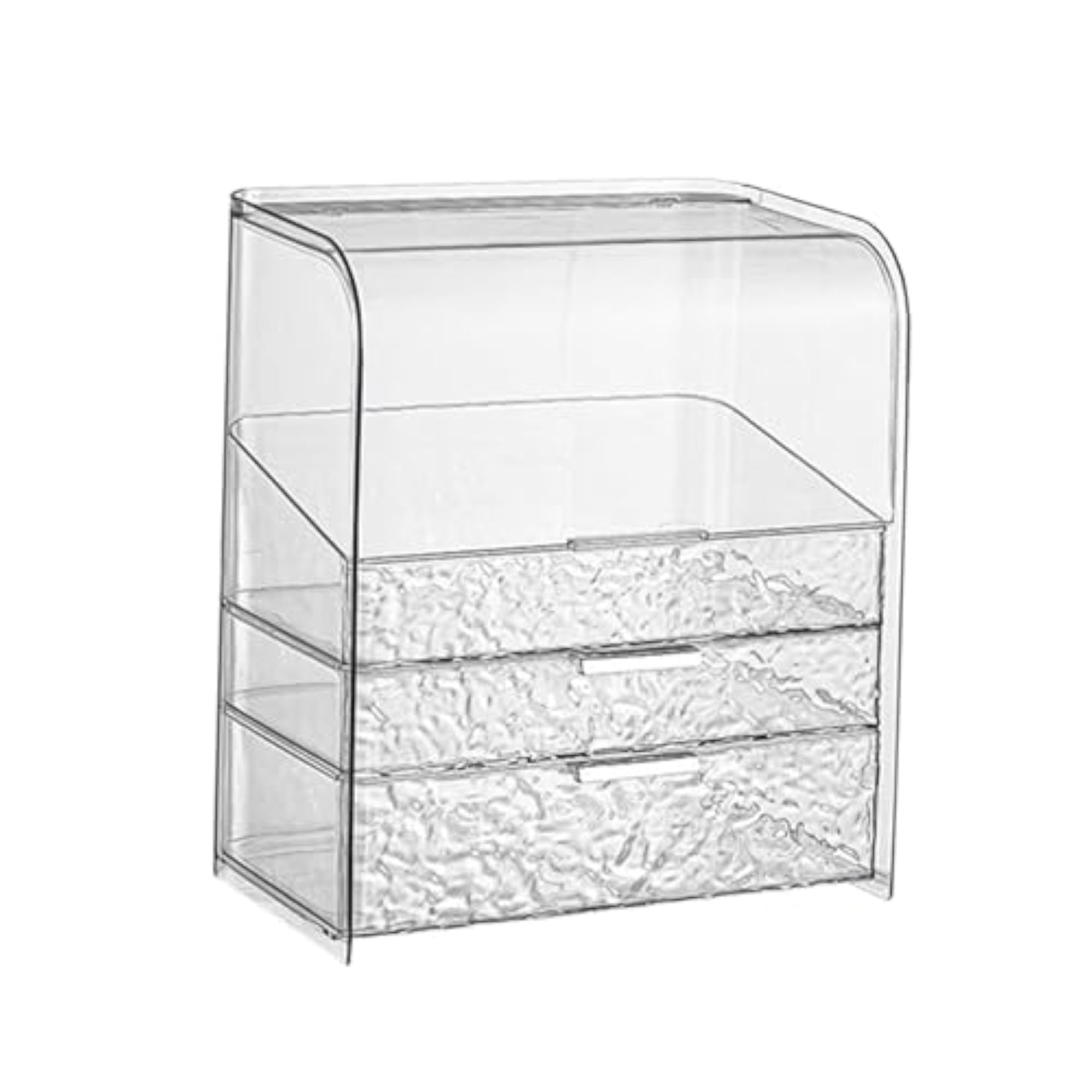 Luxury Clear Makeup Storage Box for Bathroom Vanity, Clear