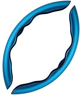 DOMENICA Cubierta de Volante de Fibra de Carbono Universal para Coche 36-40cm Deportivo Antideslizante Ultraligero (Azul)