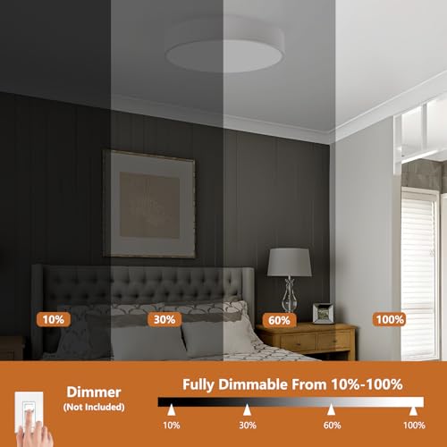 Image of 3-Light Modern White Flush Mount Ceiling Light 15.8 Inch