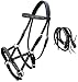Horse Western English Leather Bitless Sidepull Bridle w/Split Reins 77RS03BK