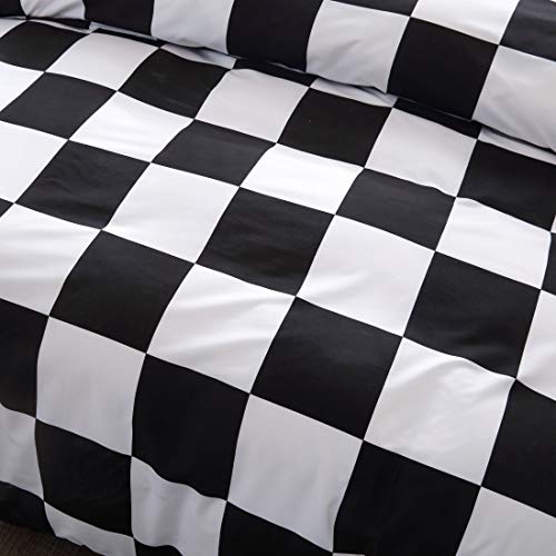 Lamejor Duvet Cover Set Twin Size Plaid/Grid Pattern Geometric Checkered Hotel Luxury Soft Bedding Set Comforter Cover (1 Duvet Cover+2 Pillowcases) Black/White #TOP3