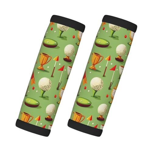 2 Pcs Luggage Handle Wraps for Suitcase - Fashion Golf Flag Cartoon Print Luggage Handle Covers, Suitcase Tags Identifiers for Suitcases, Travel Essentials for Flying Accessories