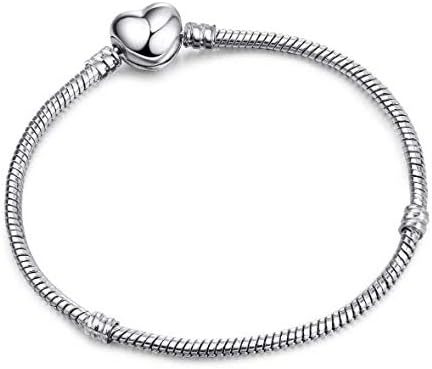 Heart Shape Snake Bracelet - GOODCHANCEUK Jewellery Snake Chain European Charms Classic Snake Bangle for Women Basic Section -DIY Jewelry