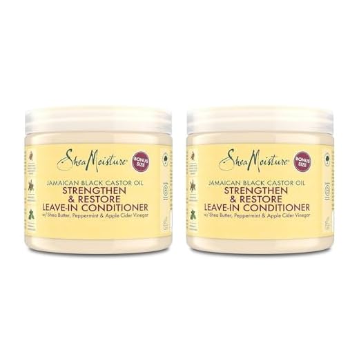 SheaMoisture Strengthen & Restore Leave-In Conditioner für lockiges, chemisch behandeltes oder hitzegestyltes Haar jamaikanisches schwarzes Rizinusöl Haarweichspüler - 2 x 431 ml