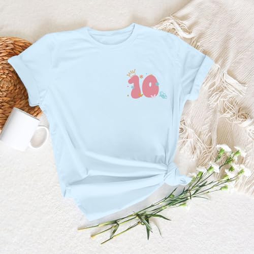 Image of Pairxily in My Double Digits Era Shirt for Girls 10th Cute 10 Year Old Girl Happy Birthday Shirts Gifts Short Sleeve Tops