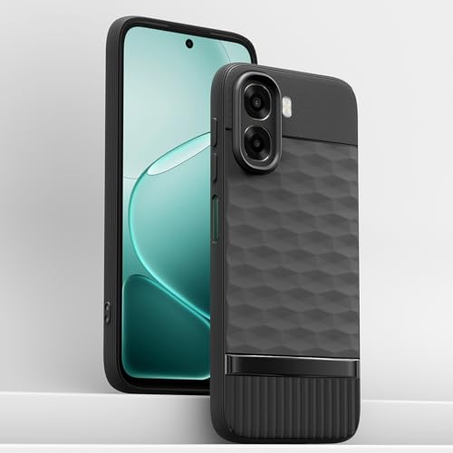 Image of Pikkme Back Cover for Oppo A6X 5G Camera Protection 3D Hexa Cube Design Silicone Protective Bumper Case (Black)