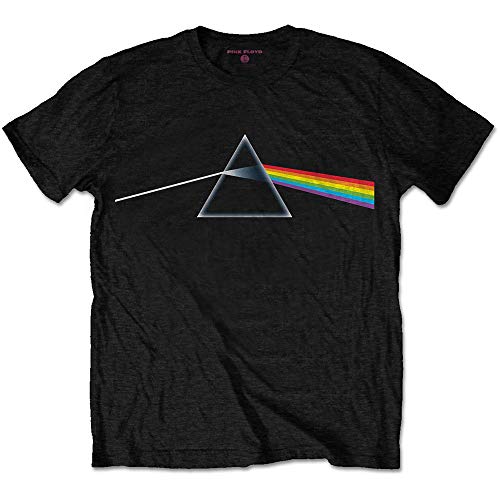 Rock Off Pink Floyd Dark Side of The Moon Album Officiel T-Shirt Hommes Unisexe, Rose - Les Beatles, Paul McCartney, John Lennon, RIngo Starr, George Harrison Rock Off Pink Floyd Dark Side of The Moon Album Officiel T-Shirt Hommes Unisexe, Rose