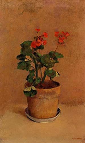 Peinture à l'huile A Pot de Geraniums 1905 Odilon Redon, tableau floral format 20 x 24 pouces