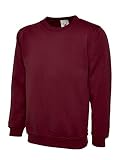 Olímpicos sudadera lisa estilo informal, para el Trabajo, ocio o deportes rojo rojo (Maroon) XL