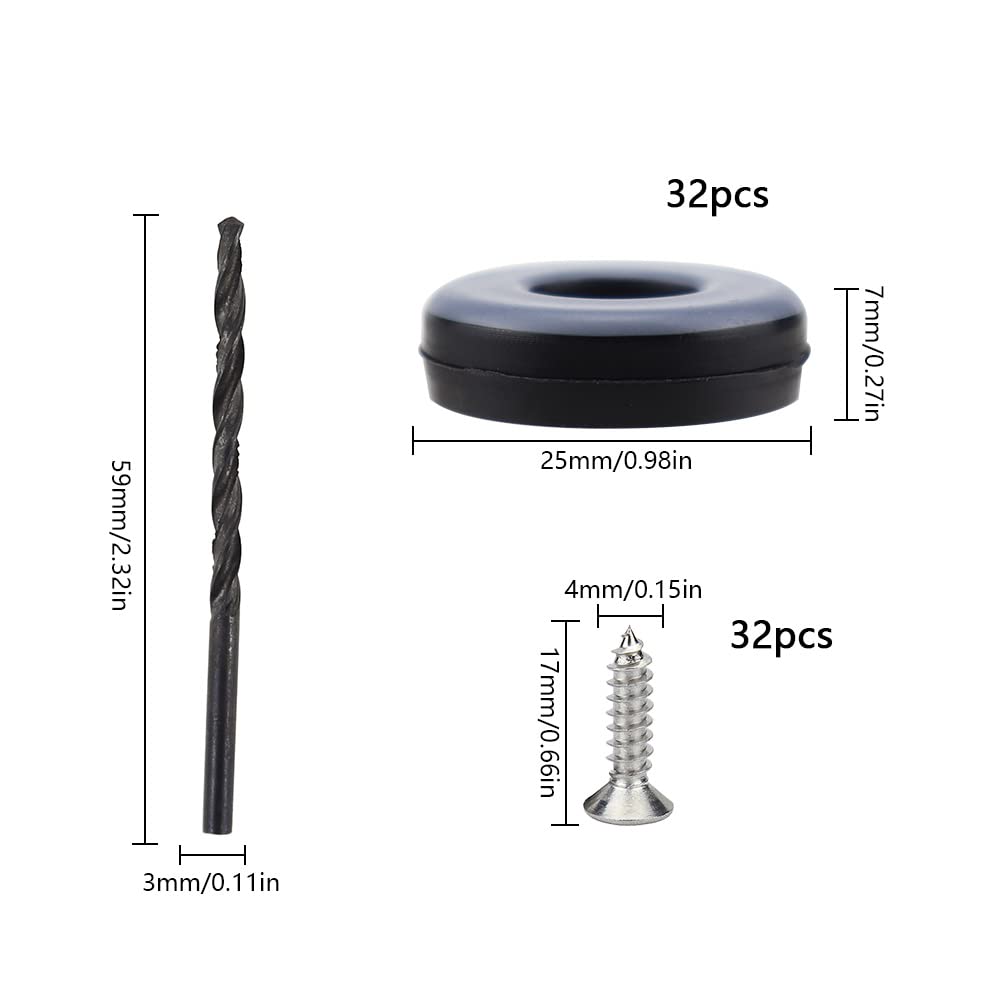 32 Feltrini Con Vite Per Mobili Ø28mm Marrone - Protezione Parquet E Pavimenti | Base In Feltro Austriaco - Foto 6