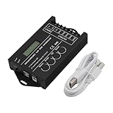 Gdfnmogo TC420 Controller LED RGB programmabile con funzione timer, 5 canali DC 12-24V per moduli striscia LED e luci impianto