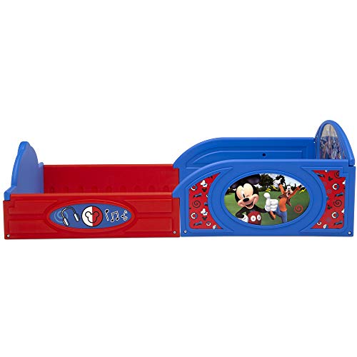 Image of Delta Children - Mickey Mouse Plastic Sleep and Play Toddler Bed with Attached Guardrails