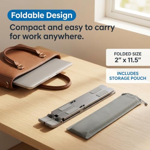 Image of ZORBES Adjustable Laptop Stand Portable Foldable Laptop Riser with Multiple Height Levels for 10 to 17 Inch Laptops and Tablets for Home Office and Traveling