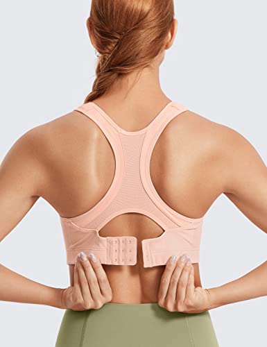 Image of SYROKAN Women's Sports Bra Front Adjustable High Impact Support Padded Wireless Racerback Plus Size Running Bra