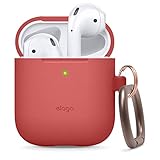 elago Silikonhülle mit Karabiner Kompatibel mit Apple AirPods 1 & 2 (LED an der Frontseite Nicht...