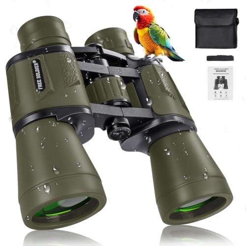 20x50 Hunting Binoculars for Adults - 28mm Large Eyepiece Professional Waterproof Binoculars for Bird Watching Hiking Concert Travel with BAK4 Prism FMC Lens, Green