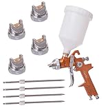 AUARITA Pistola rociadora Pintura Aire Gravedad HVLP 600CC 1,3 + 1,4 + 1,7 + 2,0 + 2,5