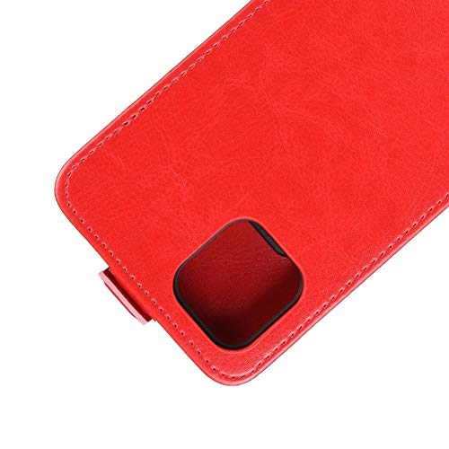 Protection intégrale iPhone 11 Pro clapet vertical cuir Crazy Horse rouge - 3