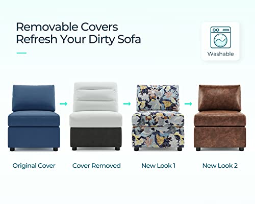 Linsy Home Modular Sectional Sofa, Convertible U Shaped Sofa Couch With Storage, Memory Foam, Modular Sectionals With Ottomans, 6 Seat Oversized Sofa Couch With Chaise For Living Room, Blue #TOP3