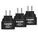 kwmobile 3x Adattatore Australia Tipo I - Set Adattatori Spina Europea - Adapter Presa Type-I - Cina Nuova Zelanda Argentina Travel Plug - Nero