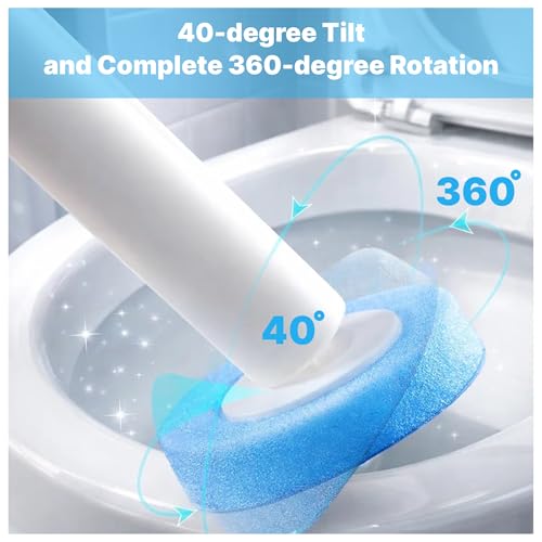 CiLoN 24 Count Carry Detergent Disposable Toilet Brush Refill Pads. 5-Layer Rich Foam Cleaning Sponge Head Replacements. Pre-Loaded Disposal Scrubbing Head Refills For Toilet Wands. 24 Pads-Value Pack
