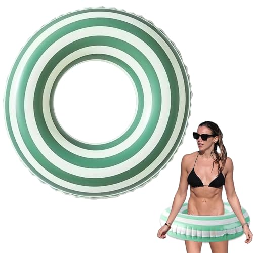 Bouée De Natation Rayée Verte – LUMOOM – Adulte – PVC Durable – Anneau 70 Cm – Charge 60-110 Kg – Idéale Plage/piscine