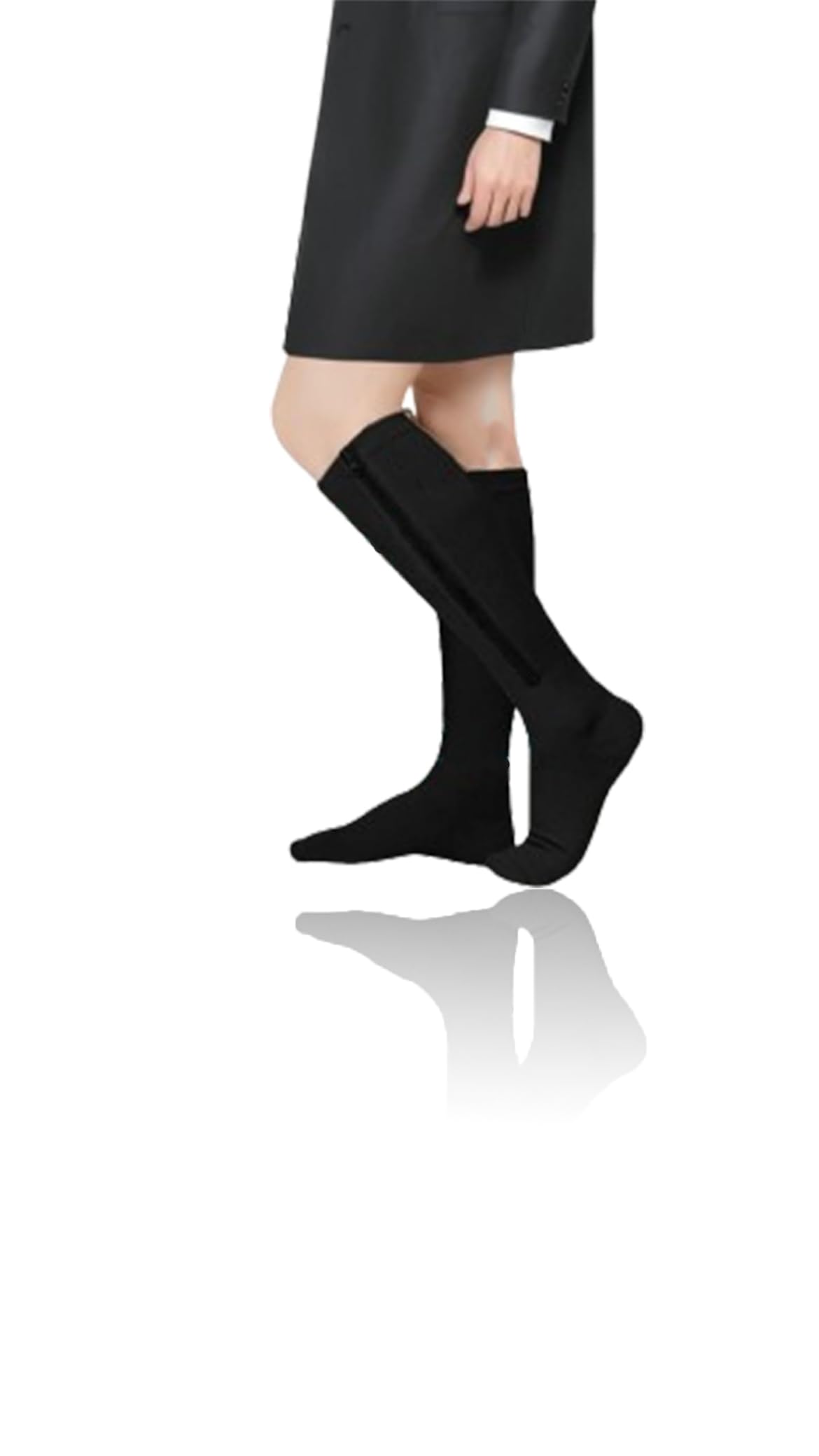 Sweet seven Zipper Compression Socks: 2 Pairs for Men & Women, 15-20 mmHg Support. Graduated Compression, Closed Toe. Varicose Veins, Travel, Pregnancy, Running Support.