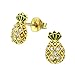 Laimons Bijou pour femme boucles d'oreilles pour femme ananas brillant zircone argent sterling 925