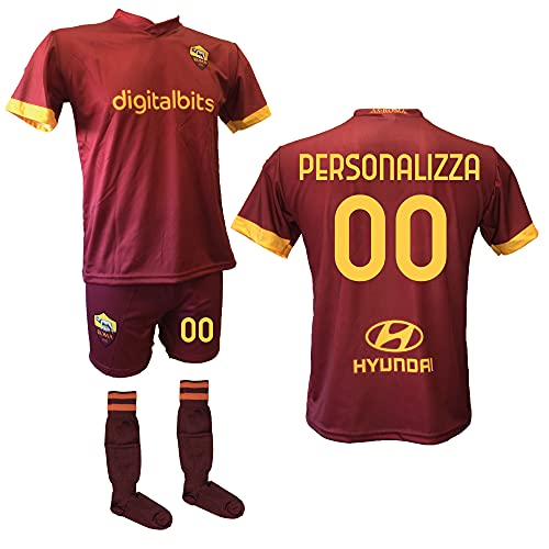 Pantaloncino replica autorizzata roma. 100% poliestere Pantaloncino con logo roma stampato direttamente su tessuto, numero stampato con termoadesivo.