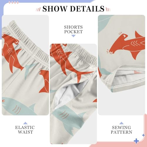 Funny Sharks Earth Tones Boys Pants for Kids Jogger Pants with Pockets S-XL4