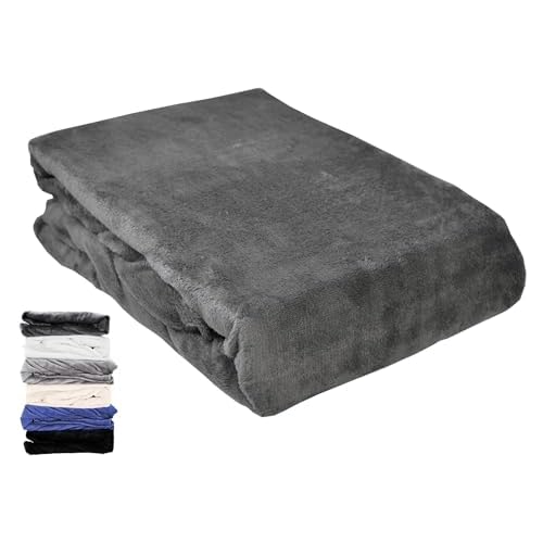 JACK Teddy Flausch Spannbettlaken Cashmere Touch Weiß Grau Anthrazit 90x190-100x200 / 140x200 / 180-200x200 cm, Farbe:Anthrazit, Größe:100x200cm Spannbettlaken